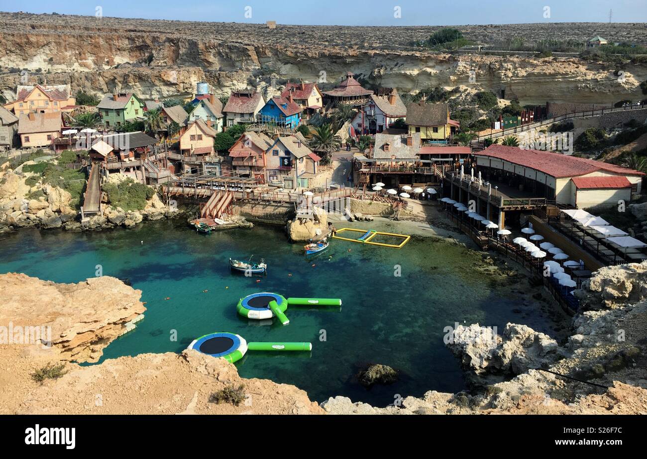 Popeye village Mellieha bay - Smartphone Captured Stock Image