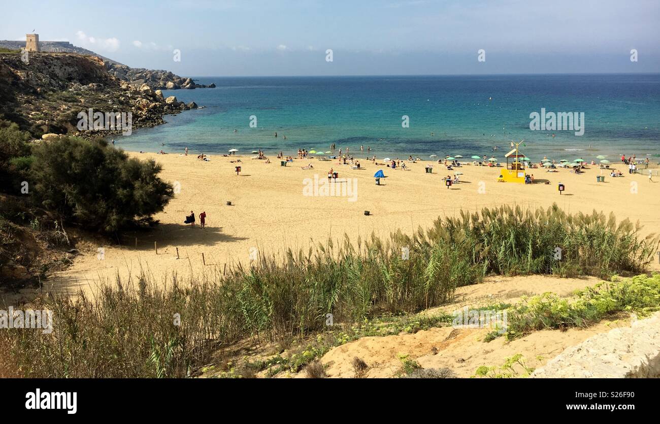 Mellieha bay Malta - Smartphone Captured Stock Image