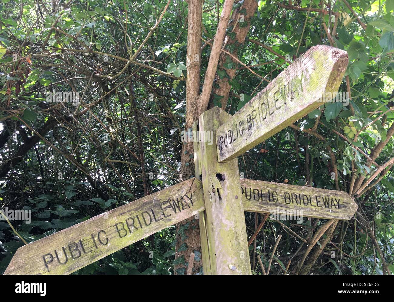 Public Bridleway sign Stock Photo