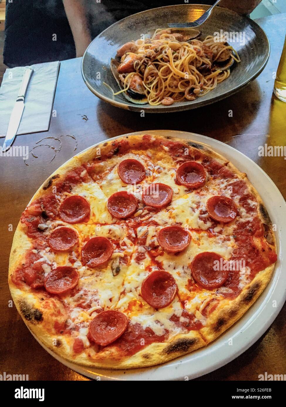 Italian restaurant in London - Smartphone Captured Stock Image