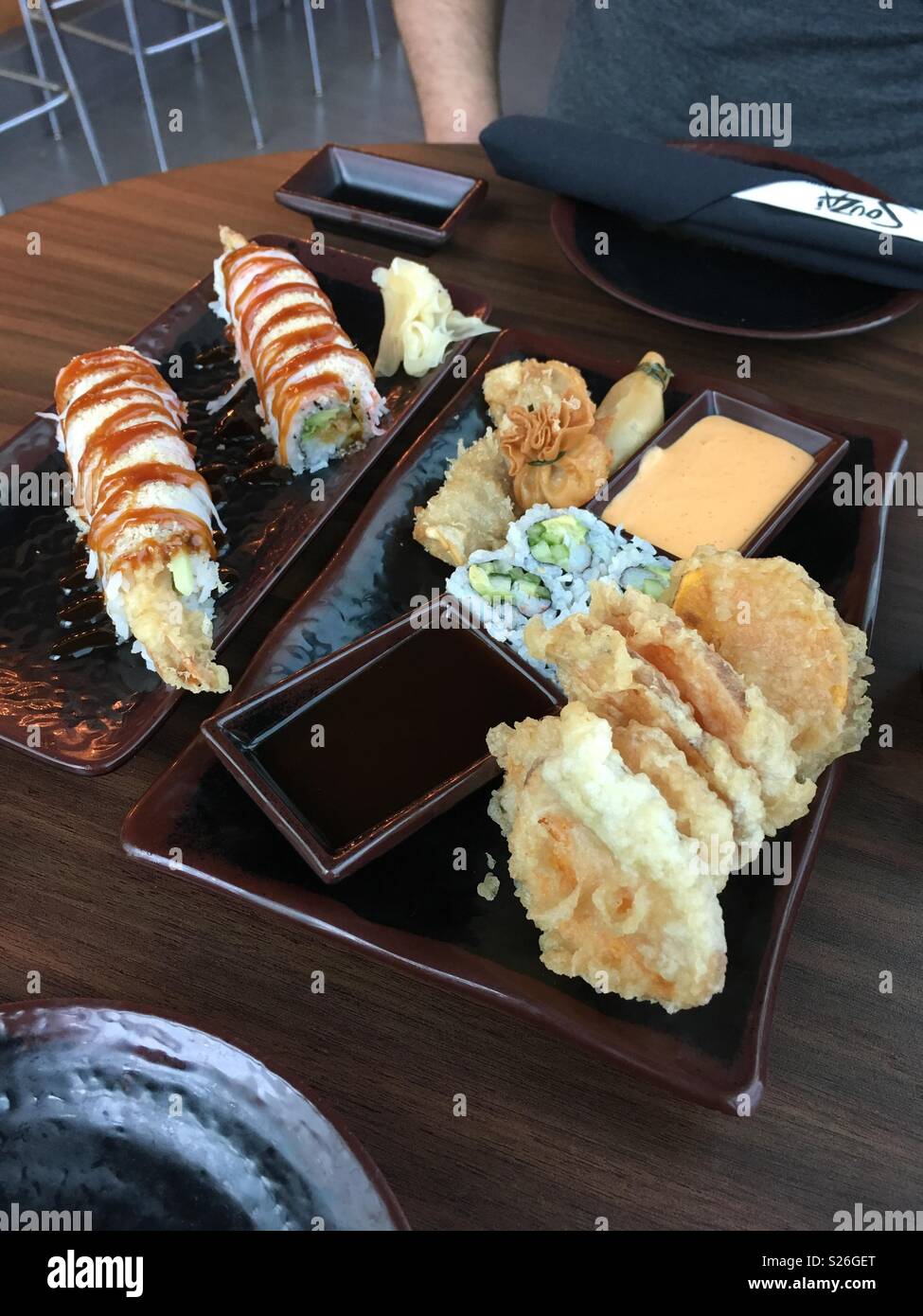 Plates of sushi Stock Photo