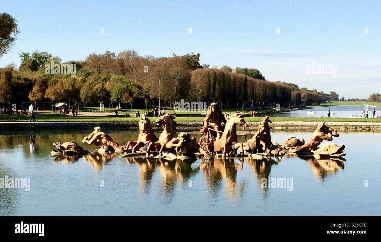 Horse fountain Versailles - Smartphone Captured Stock Image