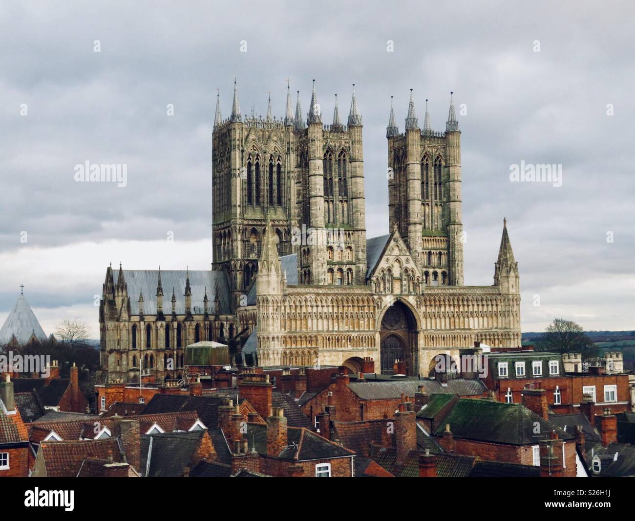 The Magnificent 3 Towers of Lincoln Cathedral (once the tallest building in the World). - Smartphone Captured Stock Image