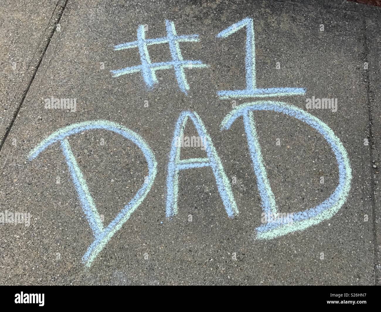 #1 Dad in chalk Stock Photo