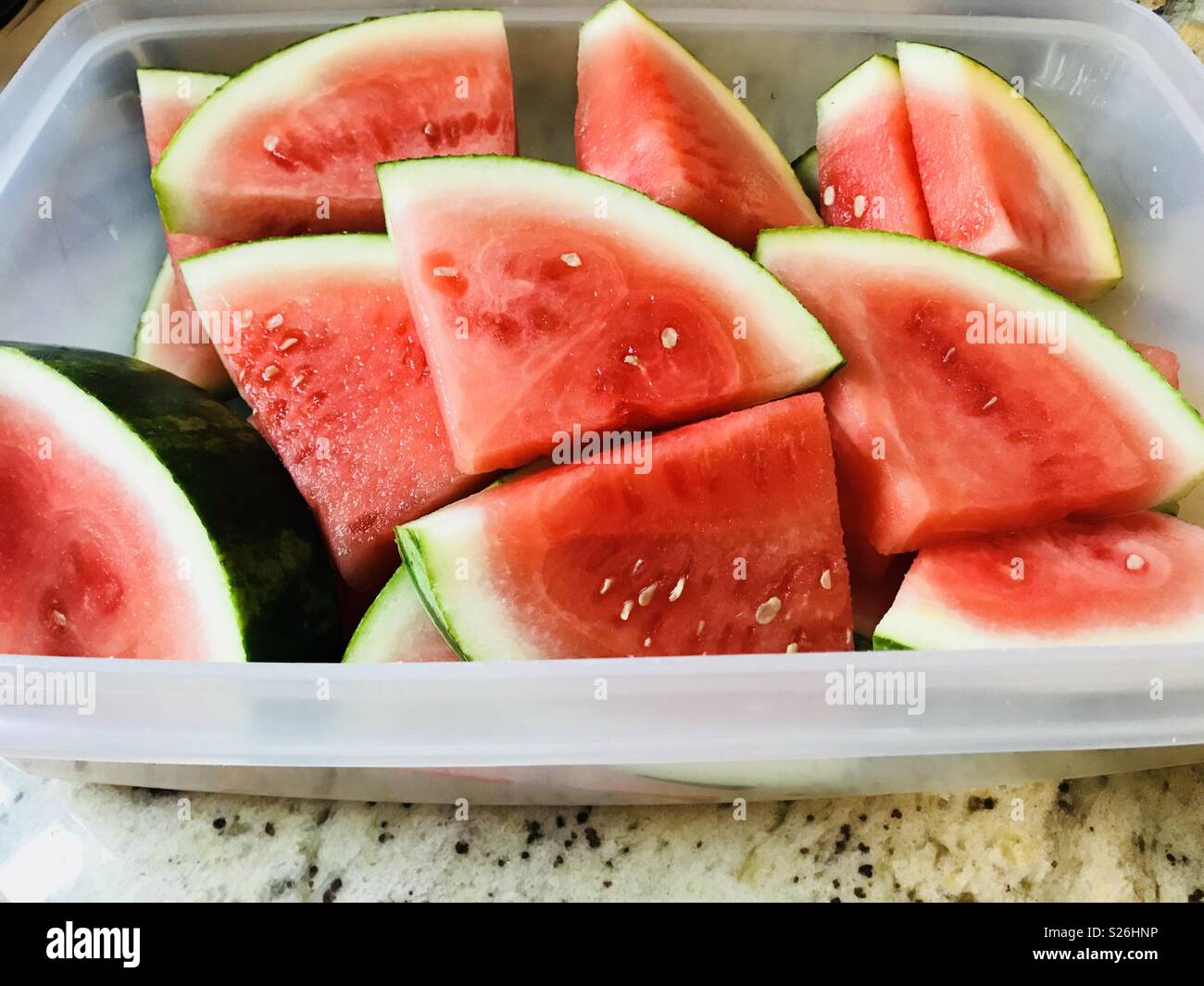 Cut up watermelon Stock Photo