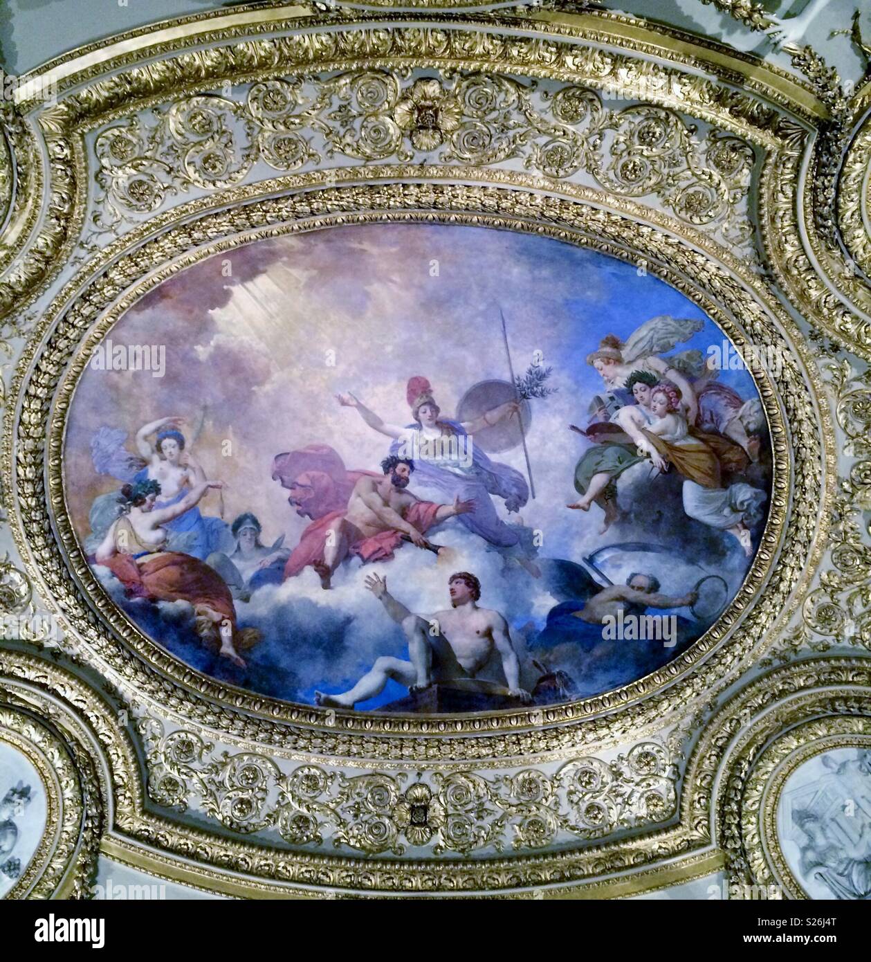 Ceiling Painting Louvre Museum Paris Stock Photos Ceiling
