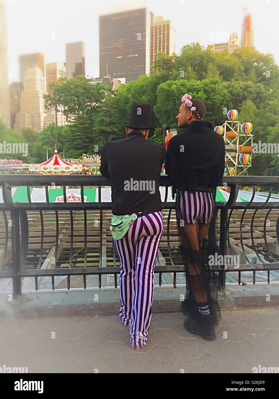 Unconventional Male Couple Over Looking Victorian Gardens