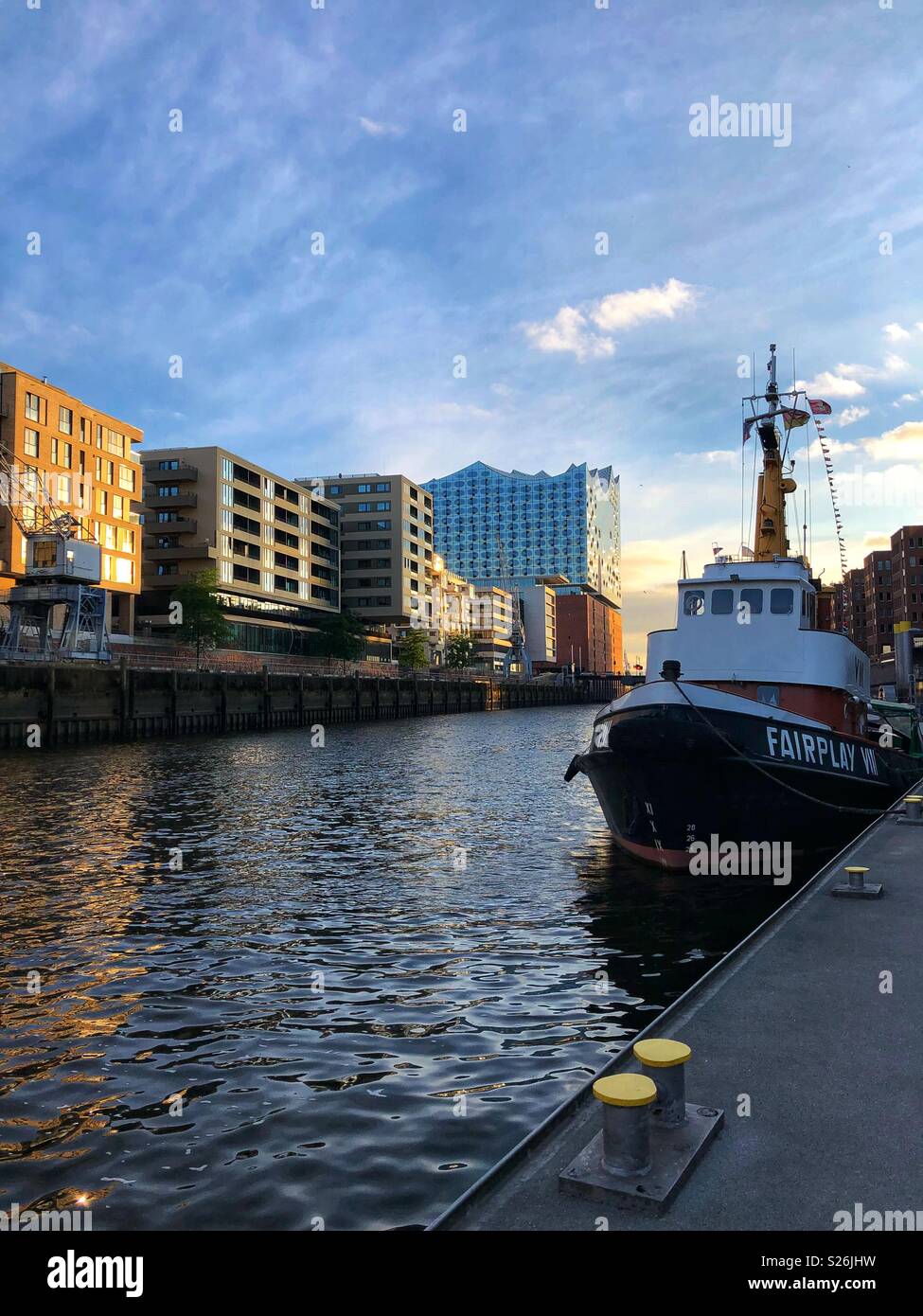 HafenCity, a new urban development in Hamburg, Germany. - Smartphone Captured Stock Image