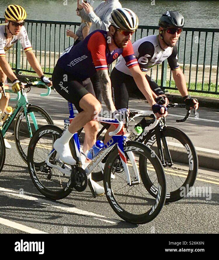 Cycling tour of britain 2016 - Smartphone Captured Stock Image