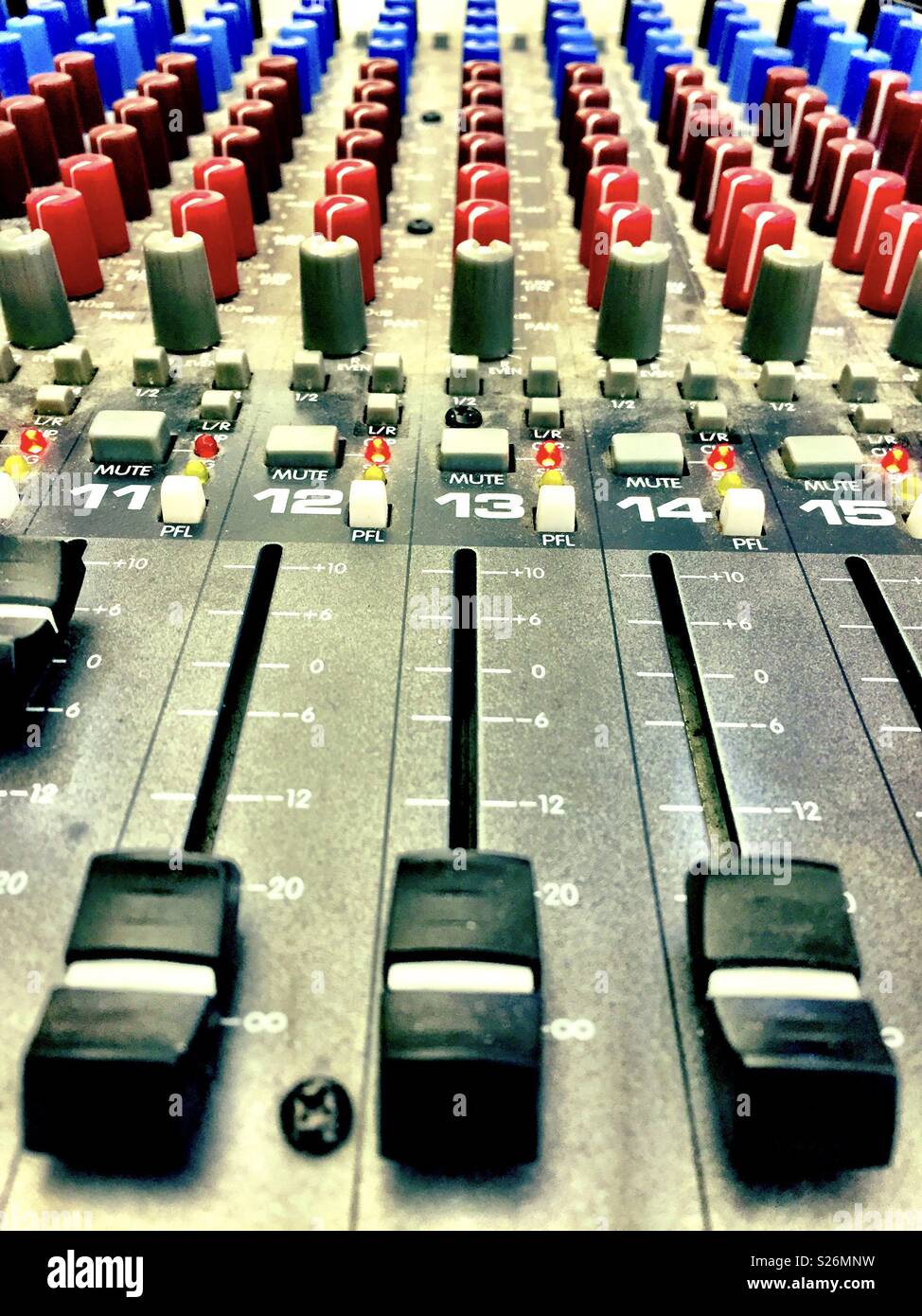 A sound mixing desk. - Smartphone Captured Stock Image