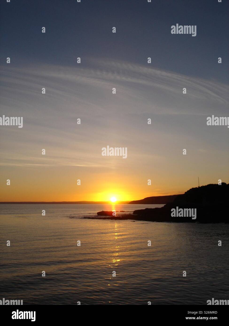Cornish Atlantic Ocean Sunset Stock Photo Alamy