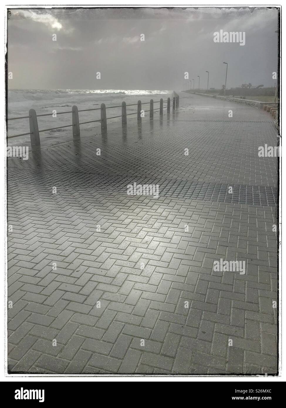 Seapoint promenade on a winters day. - Smartphone Captured Stock Image