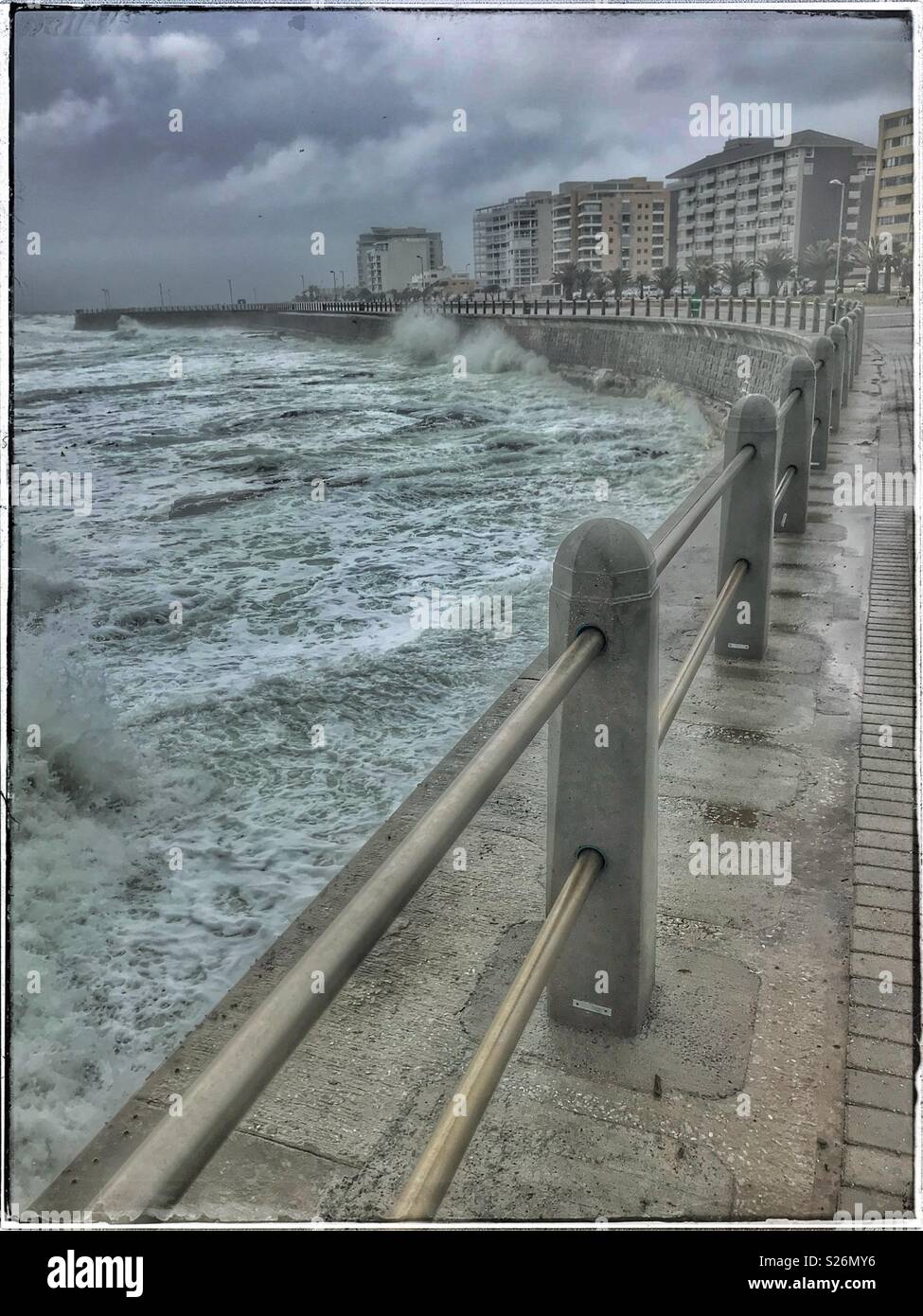 Seapoint promenade on a winters day. - Smartphone Captured Stock Image