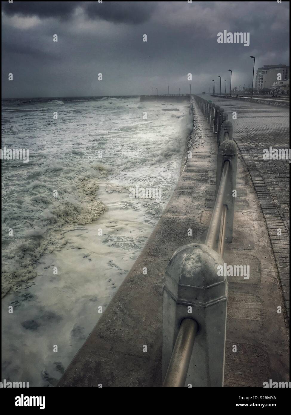 Seapoint promenade on a winters day. - Smartphone Captured Stock Image