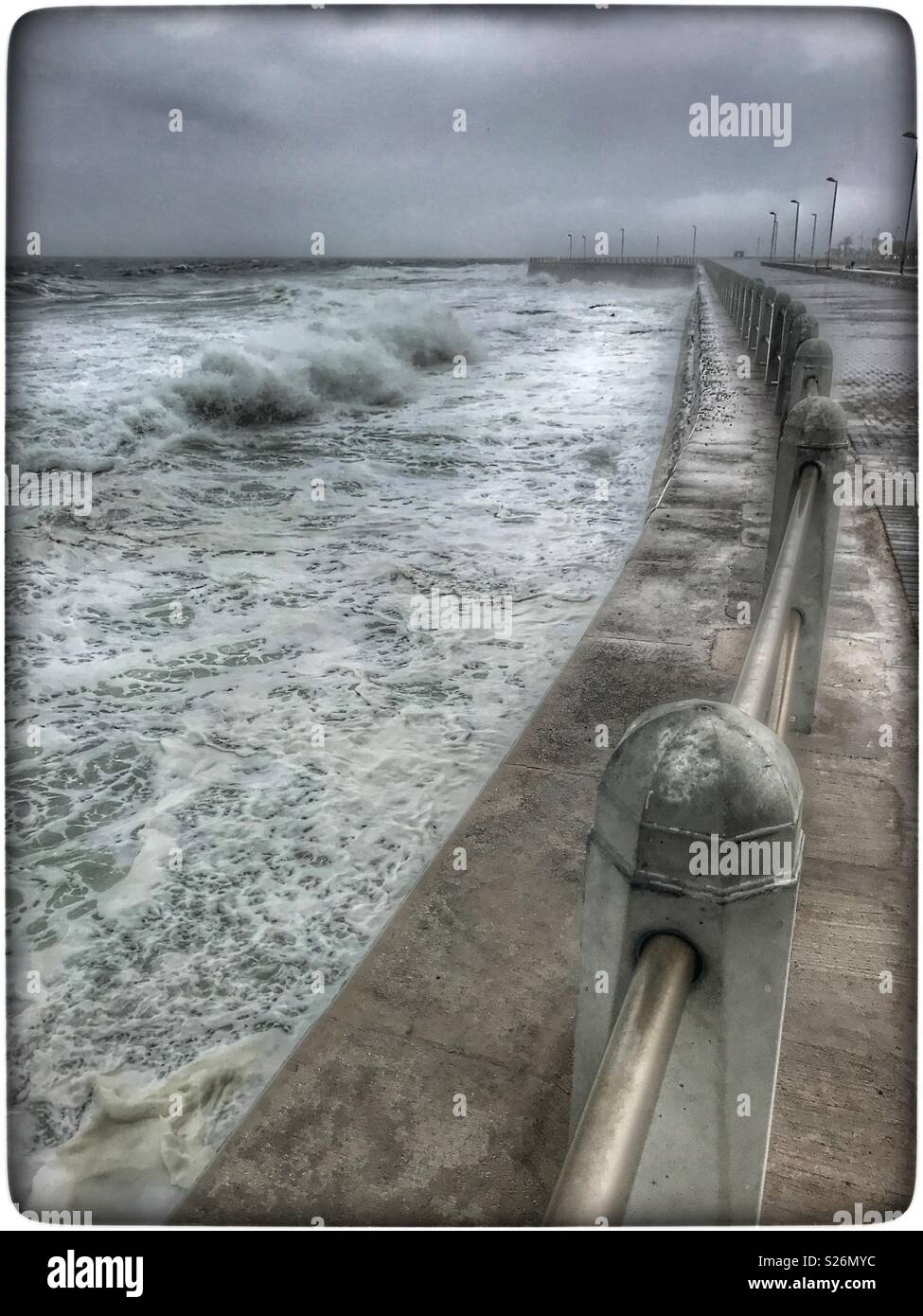 Seapoint promenade on a winters day. - Smartphone Captured Stock Image