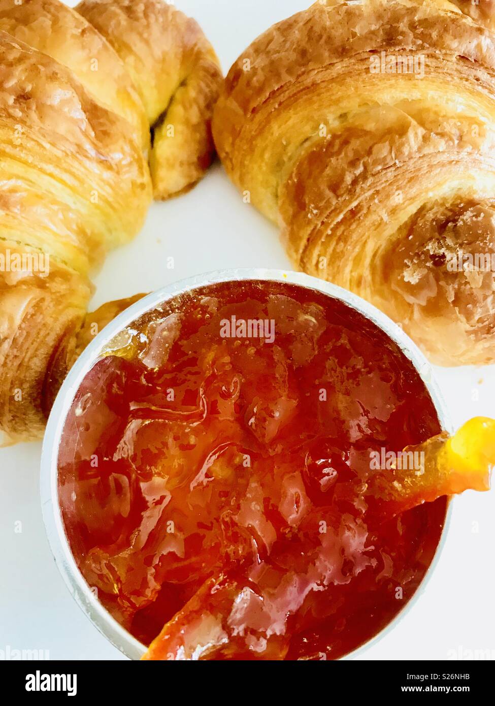 Breakfast croissants with marmalade Stock Photo - Alamy