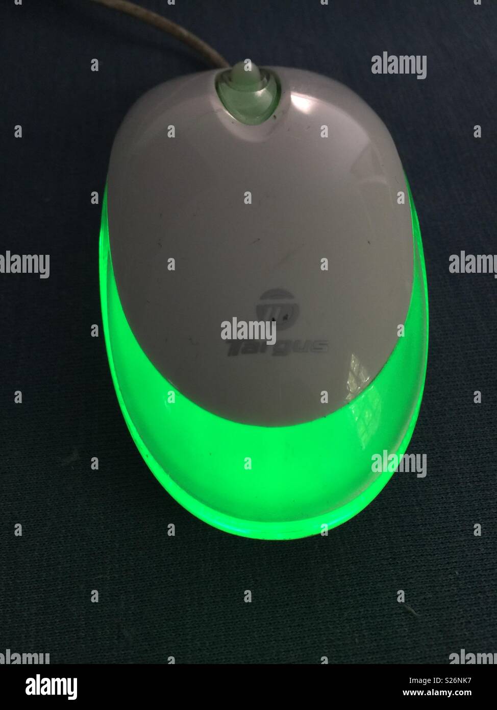 Green optical mouse Stock Photo