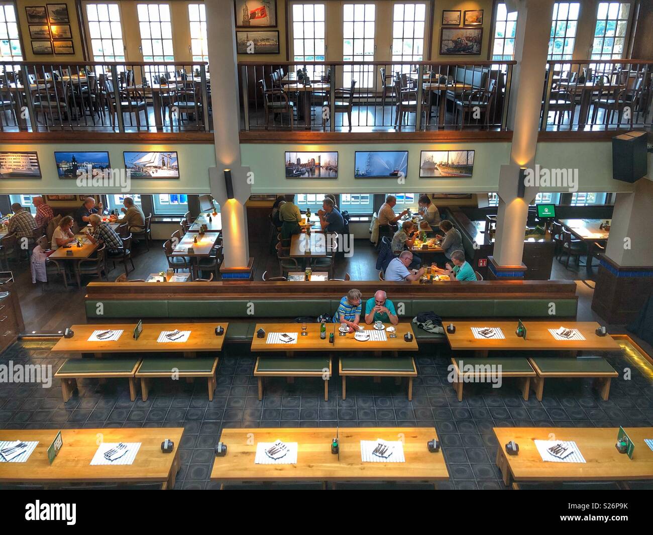 A popular restaurant in Hamburg, Germany. - Smartphone Captured Stock Image