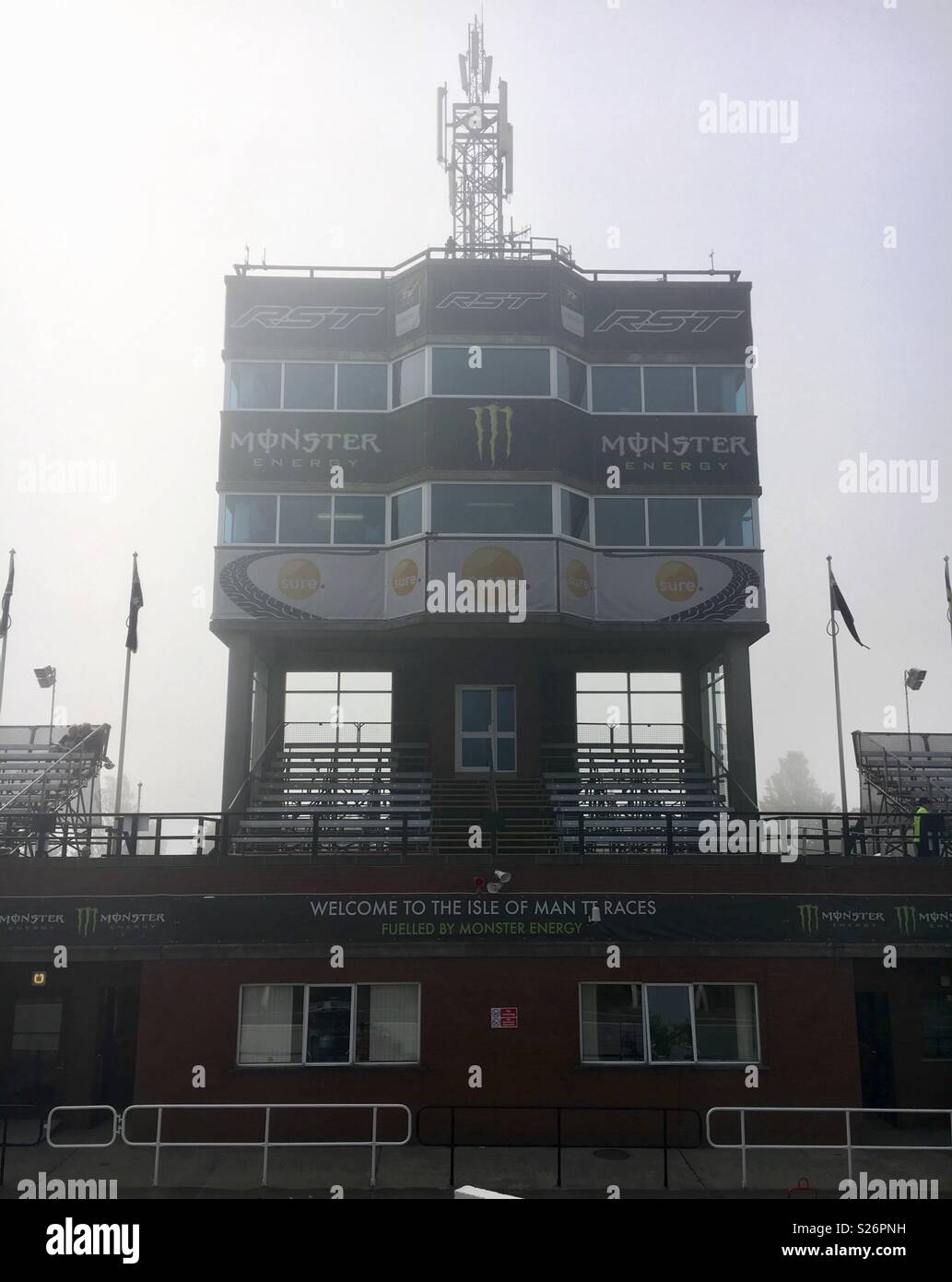 Grandstand tower Isle of Man tt 2016 - Smartphone Captured Stock Image