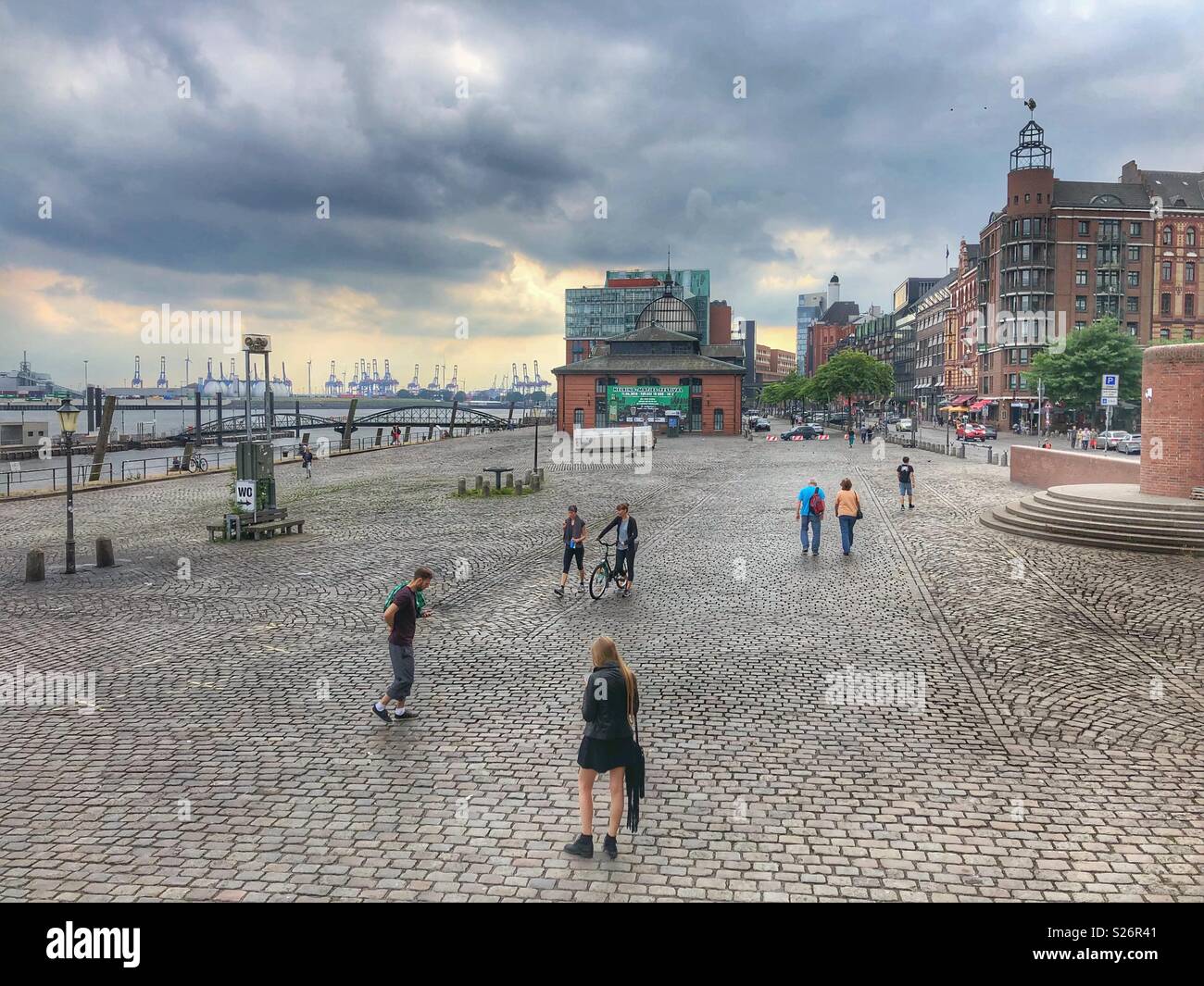 Altona, a Hamburg neighbourhood along the Elbe River. - Smartphone Captured Stock Image