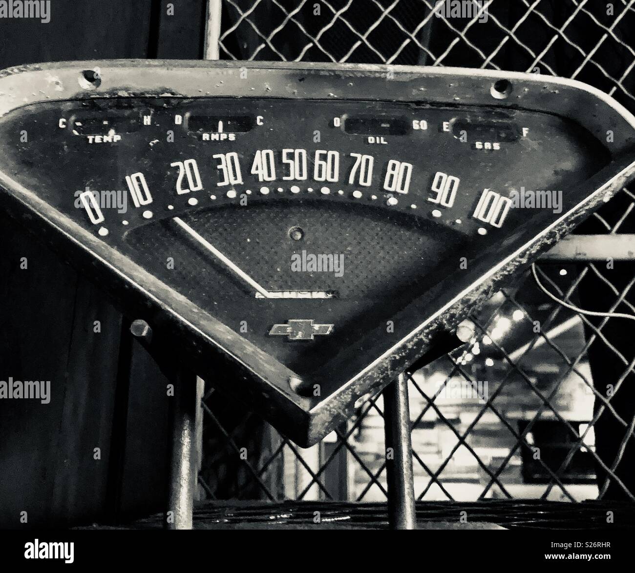 Old car speedo Stock Photo Alamy