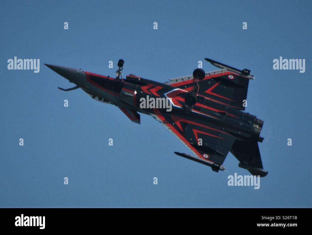 Jet flying upside down Stock Photo Alamy