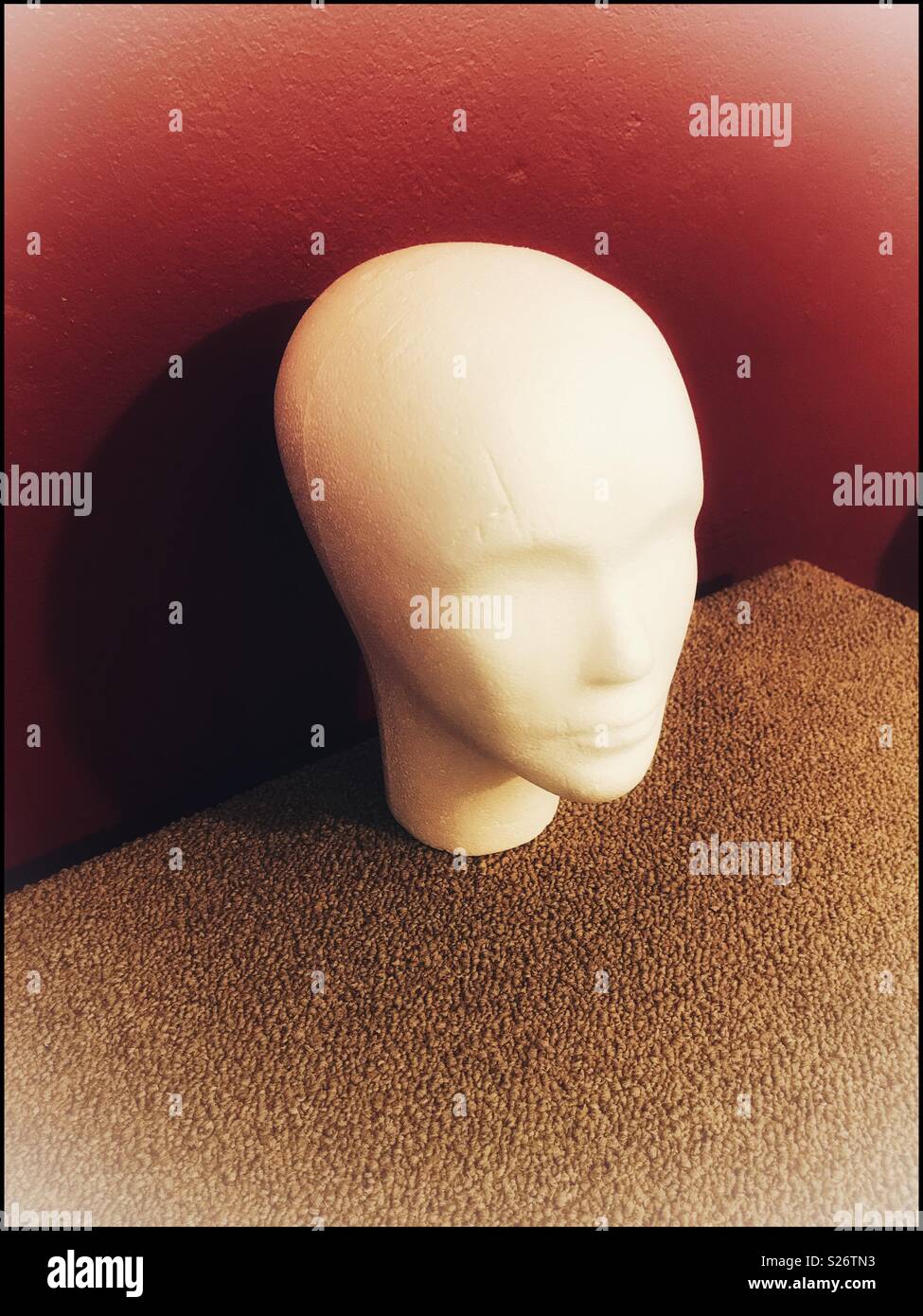 Foam hairdressers dummy. - Smartphone Captured Stock Image
