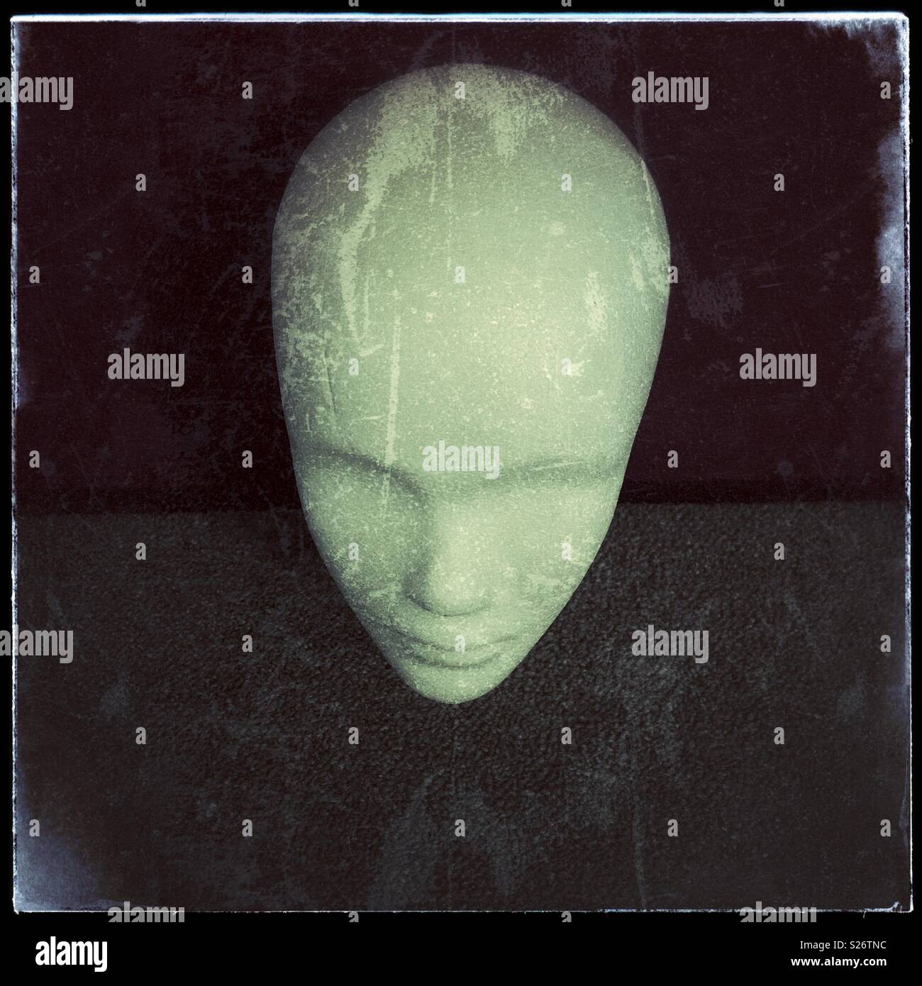 Polystyrene mannequin head, heavy use of filters Stock Photo Alamy