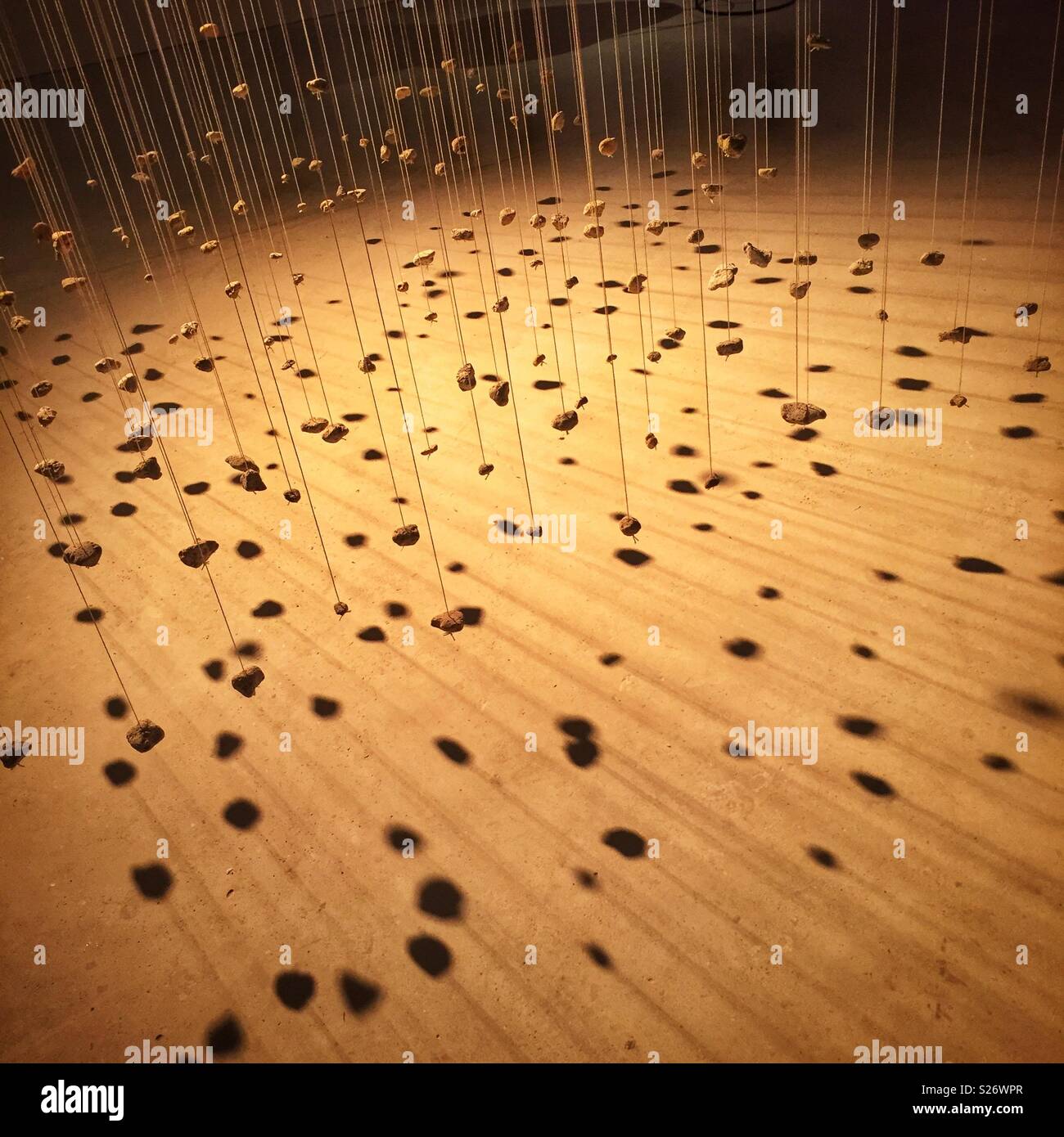 'Part Four: Suspension', a kinetic art installation by Wing Po So in the JC Contemporary gallery, Tai Kwun Centre for Heritage and Arts, Hong Kong - Smartphone Captured Stock Image