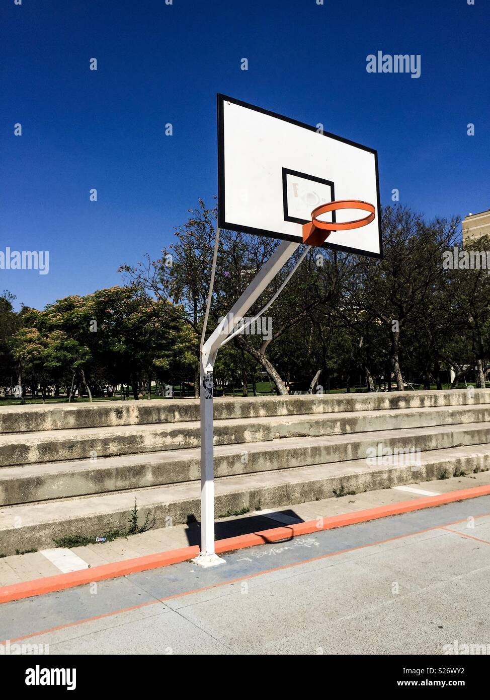 Basketball court on the street Stock Photo Alamy