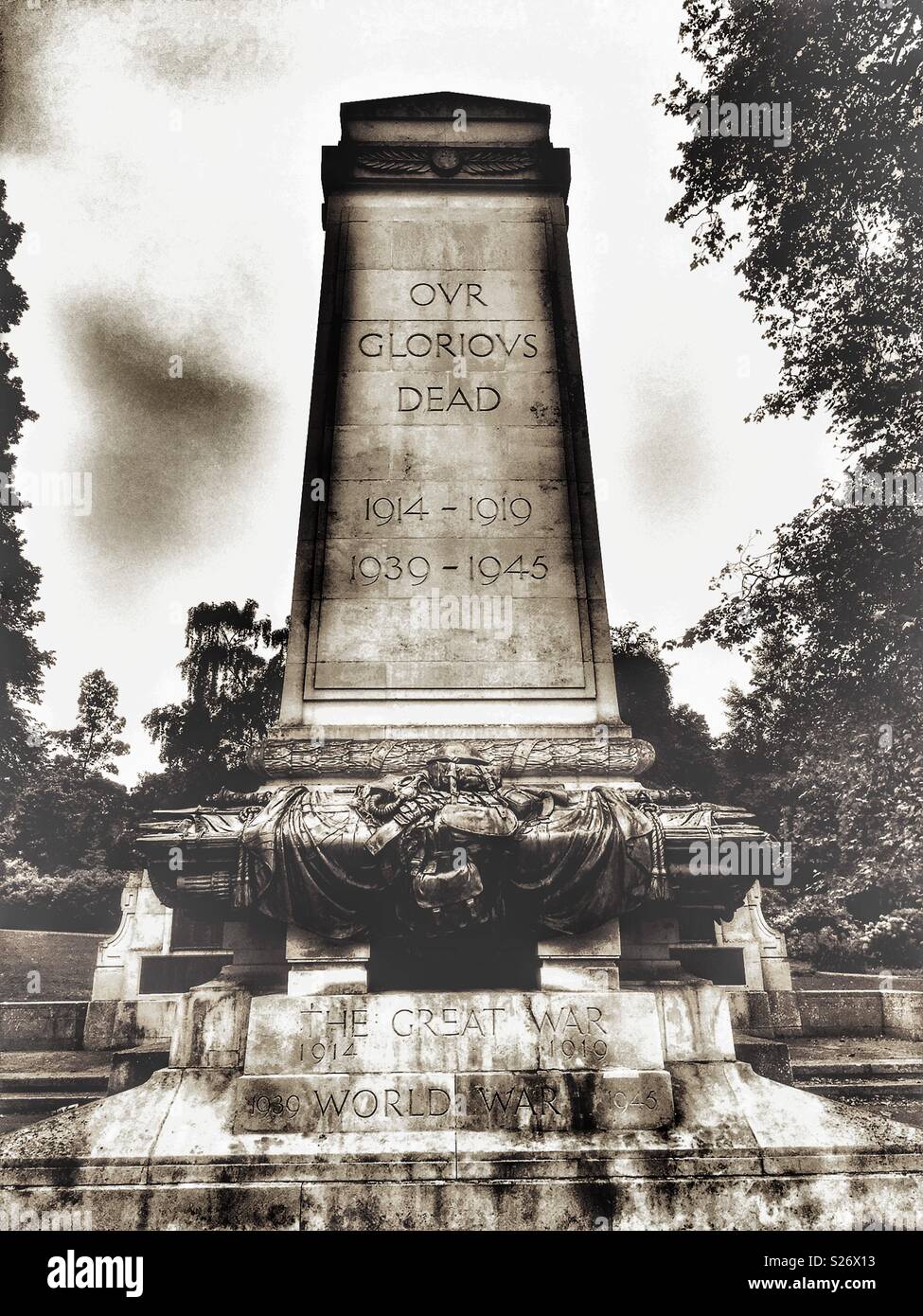 War memorial Christchurch Park Ipswich Suffolk UK - Smartphone Captured Stock Image