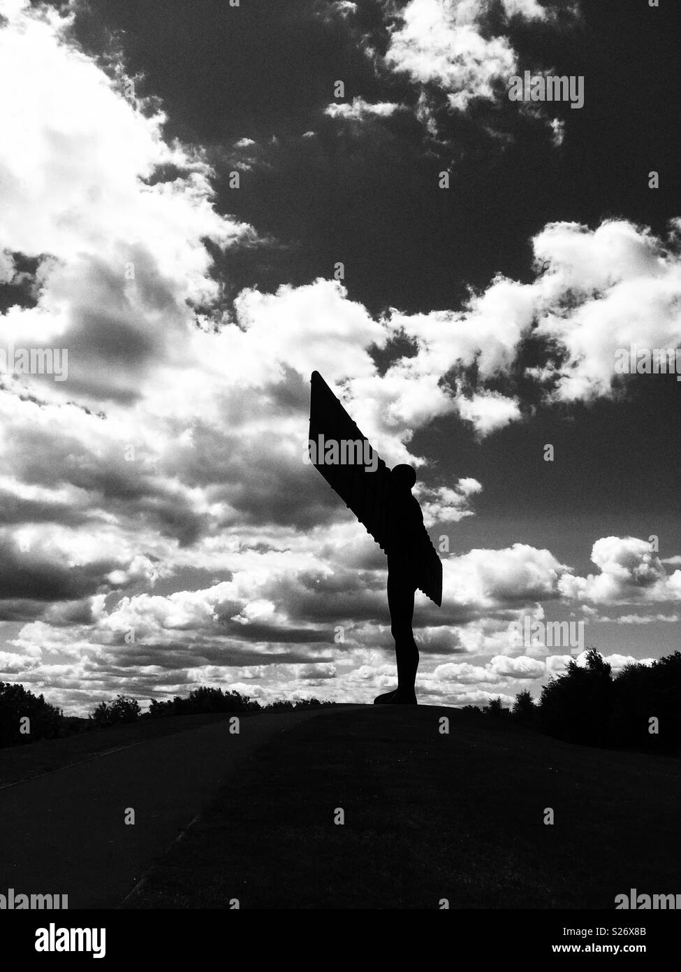 The Angel of the North Gateshead Tyne and Wear on a sunny day - Smartphone Captured Stock Image