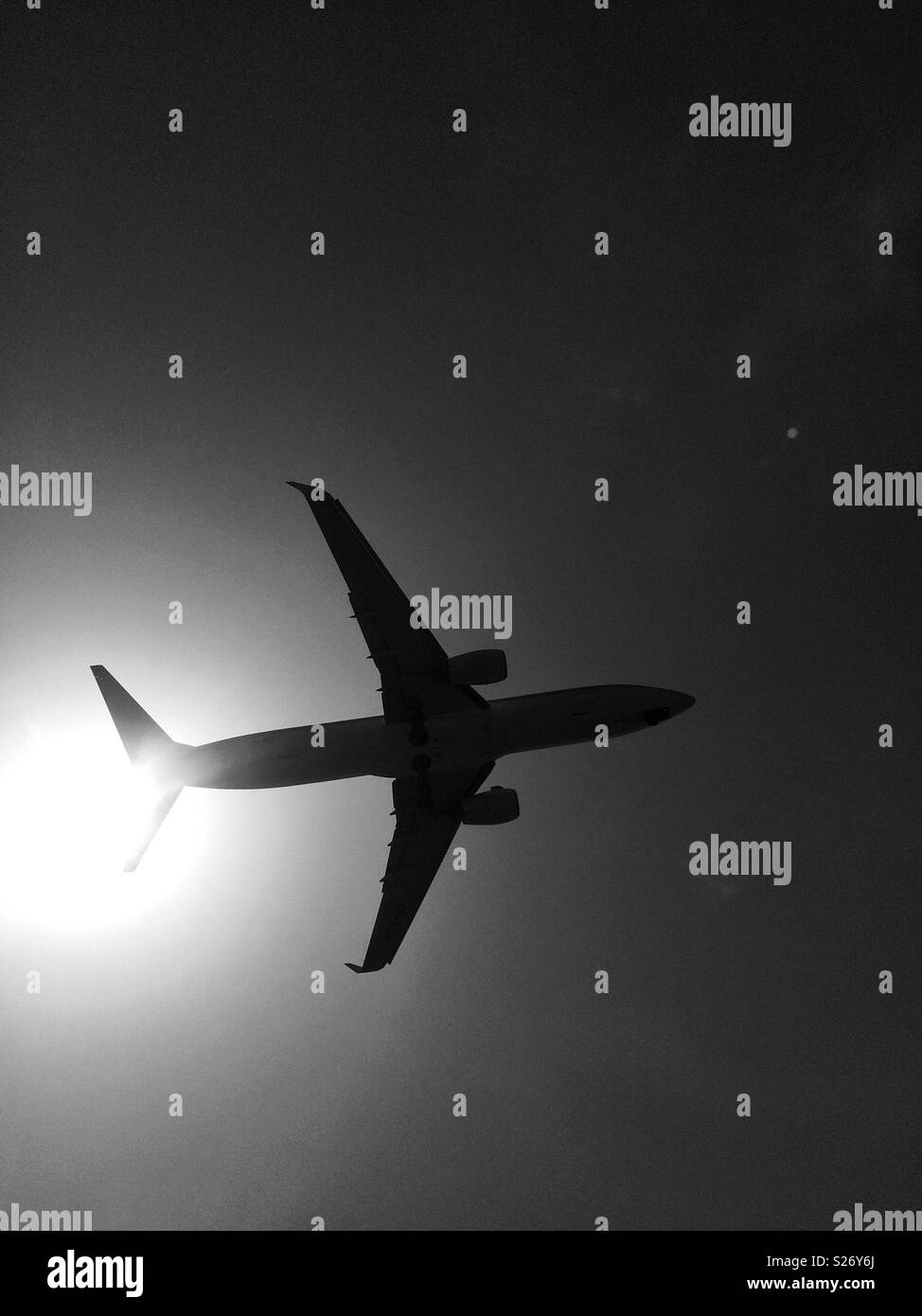 Aircraft during landing Stock Photo