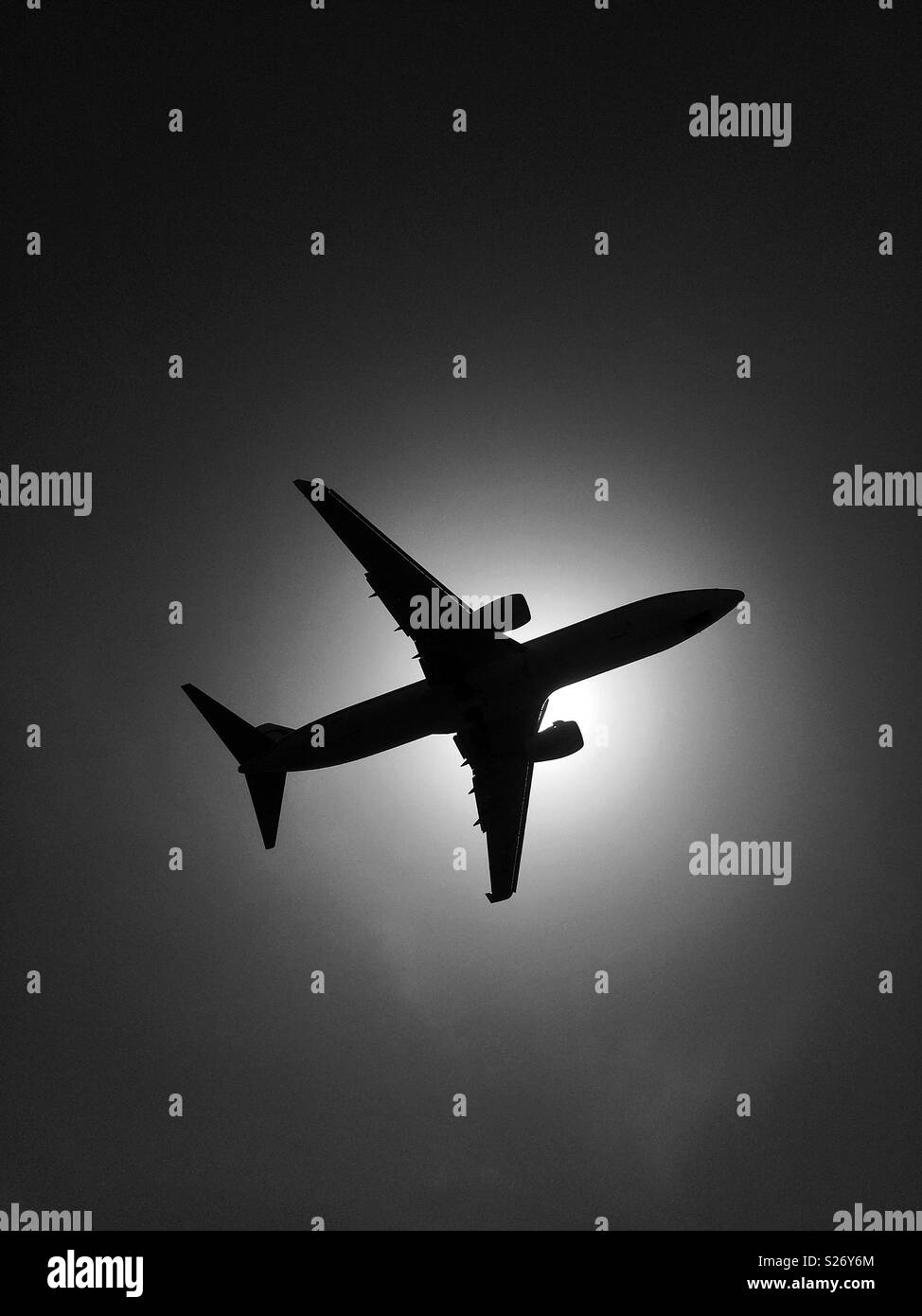 Aircraft during landing Stock Photo