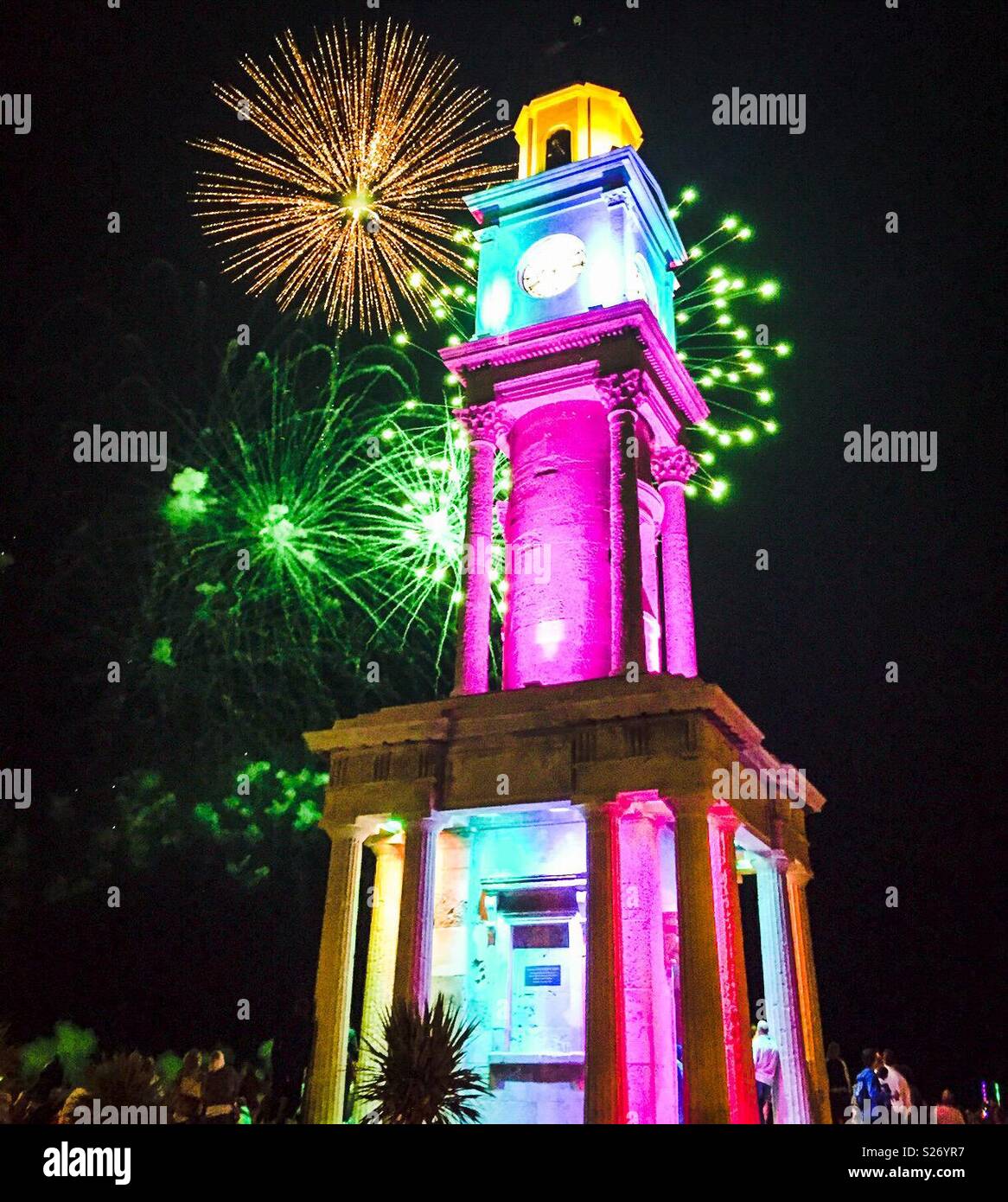 Multi coloured clocktower hi-res stock photography and images - Alamy