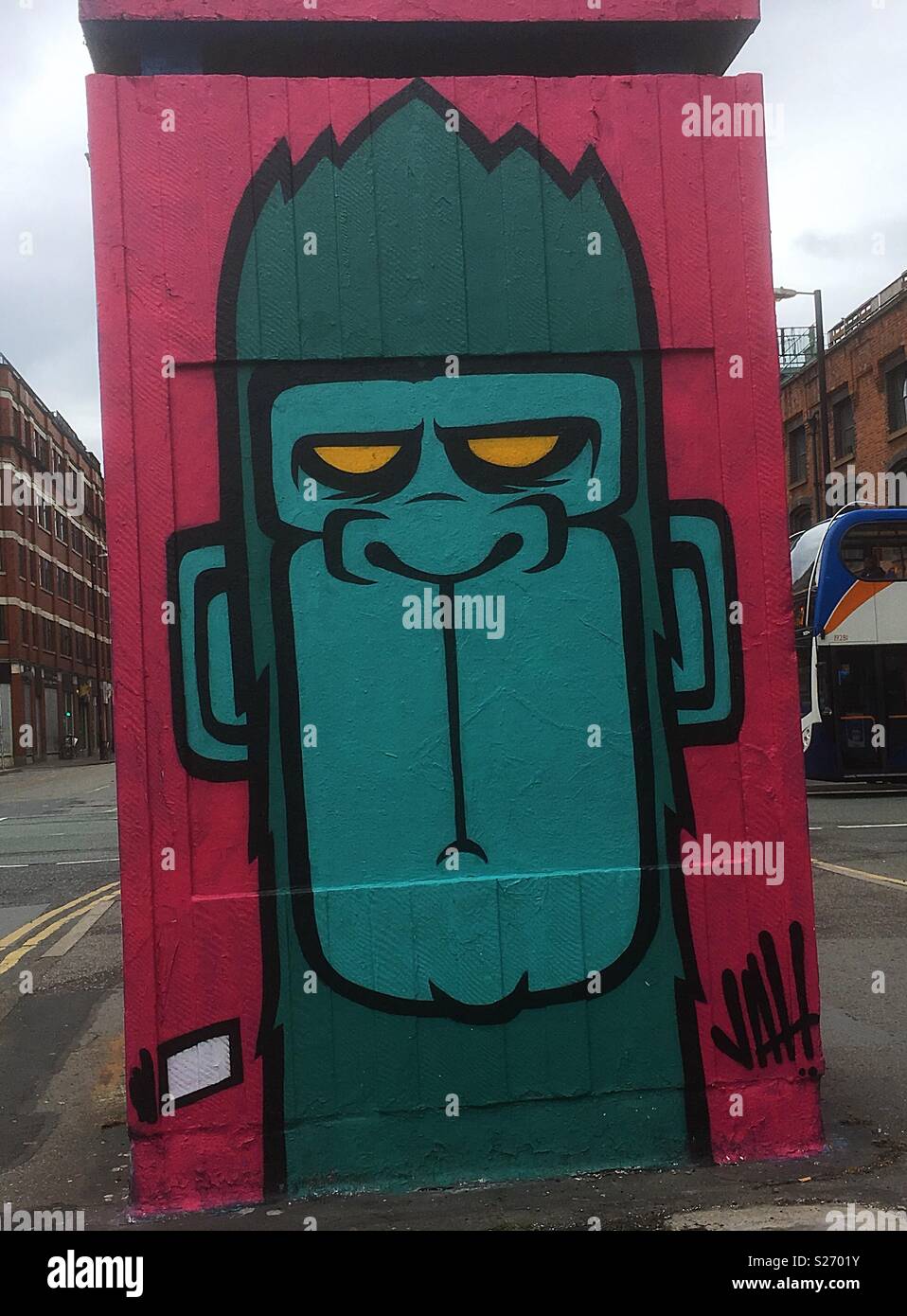 Urban monkey / gorilla pop art colourful graffiti in Manchester Northern Quarter Stock Photo