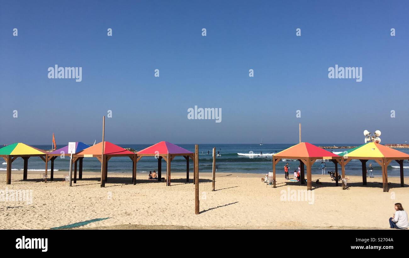 Hilton gay beach in Tel Aviv Stock Photo