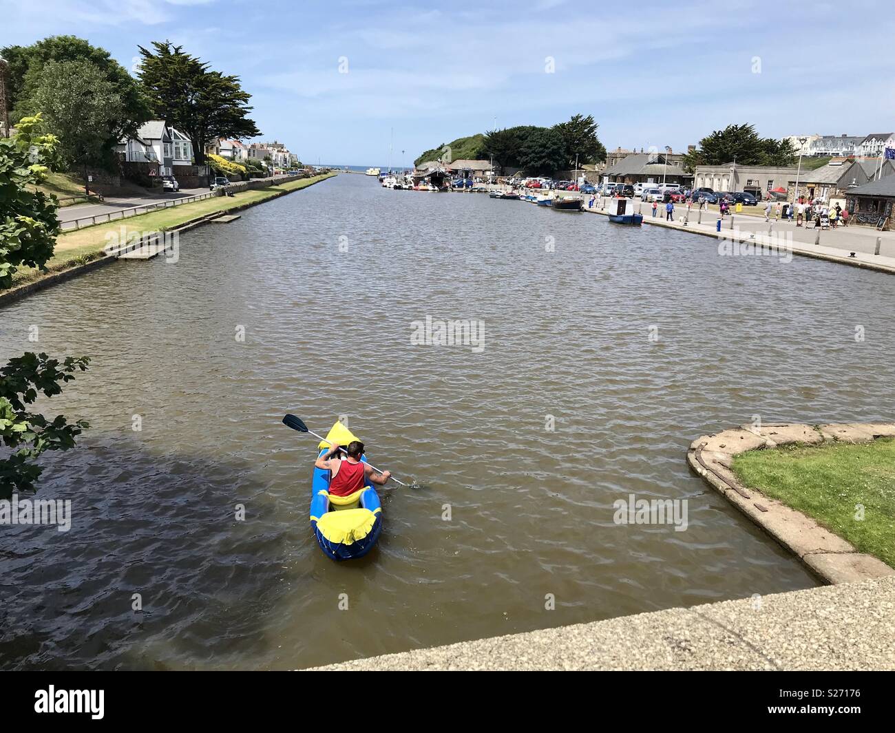 Canoeing Bude canal Stock Photo