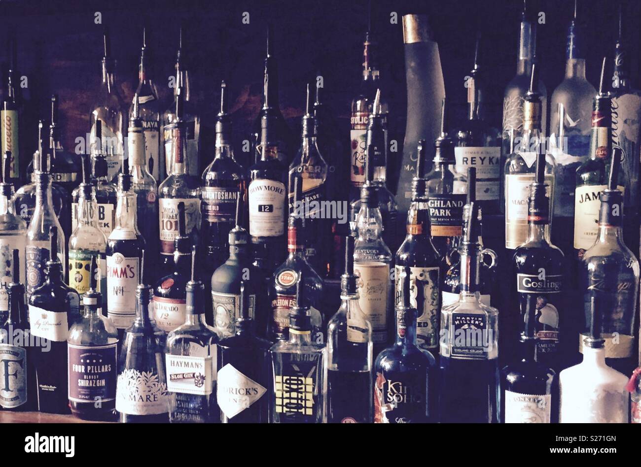 Bottles of alcohol - Smartphone Captured Stock Image