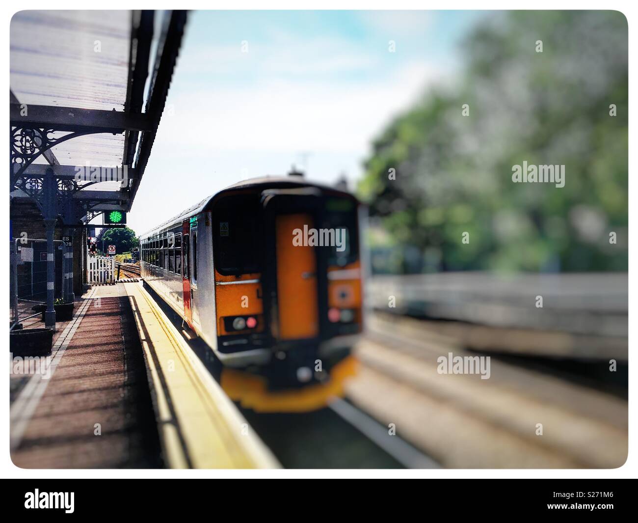 Saxmundham railway station on the east Suffolk branch line - Smartphone Captured Stock Image