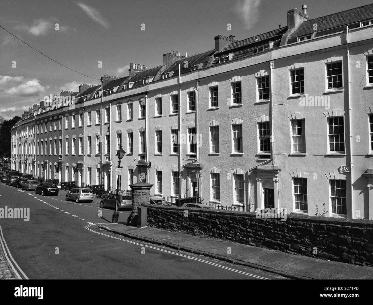 A terrace of Georgian houses in Bristol, UK - Smartphone Captured Stock Image