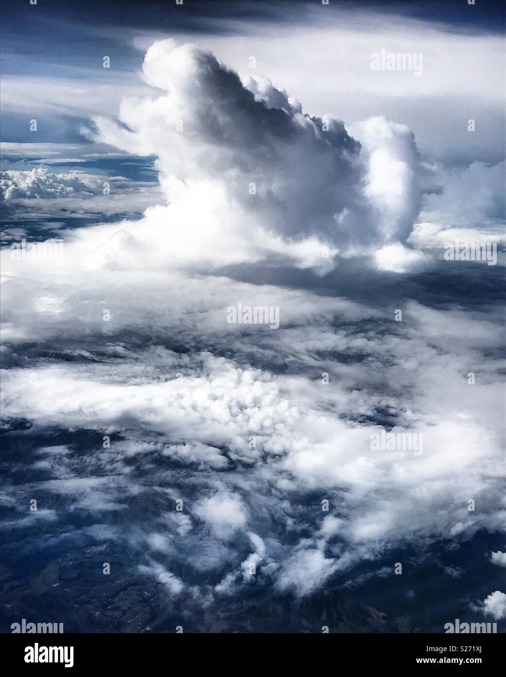 Clouds. Picture taken from a plane in Mexico - Smartphone Captured Stock Image