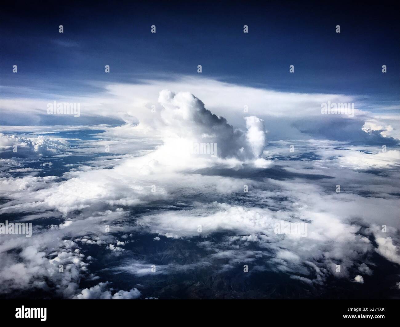 Clouds in a picture taken from a plane in Mexico - Smartphone Captured Stock Image
