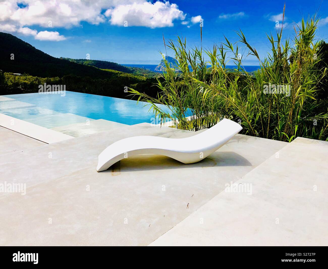Lounge Chair at Pool Area - Smartphone Captured Stock Image