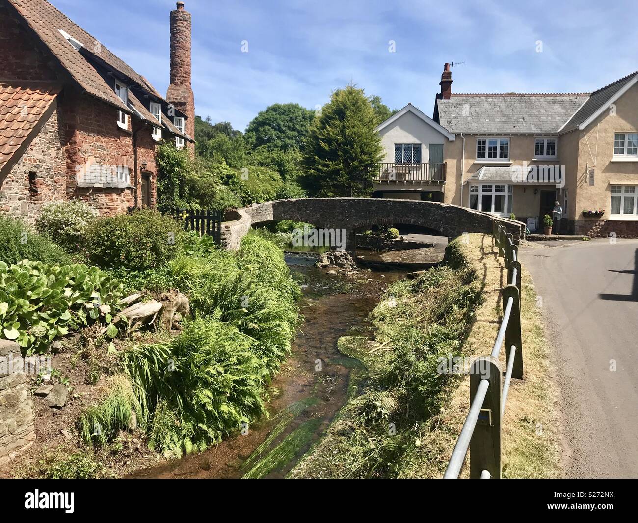 Pack horse bridge allerford Devon Stock Photo Alamy