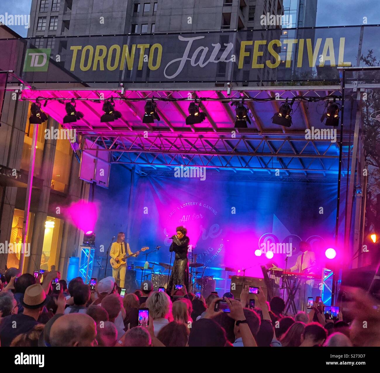 Macy Gray performs at Toronto’s Jazz Festival. - Smartphone Captured Stock Image