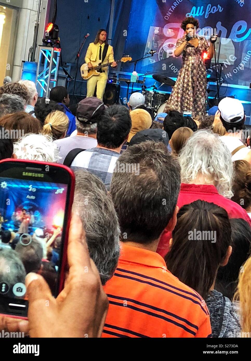 Macy Gray performs at Toronto’s Jazz Festival. - Smartphone Captured Stock Image
