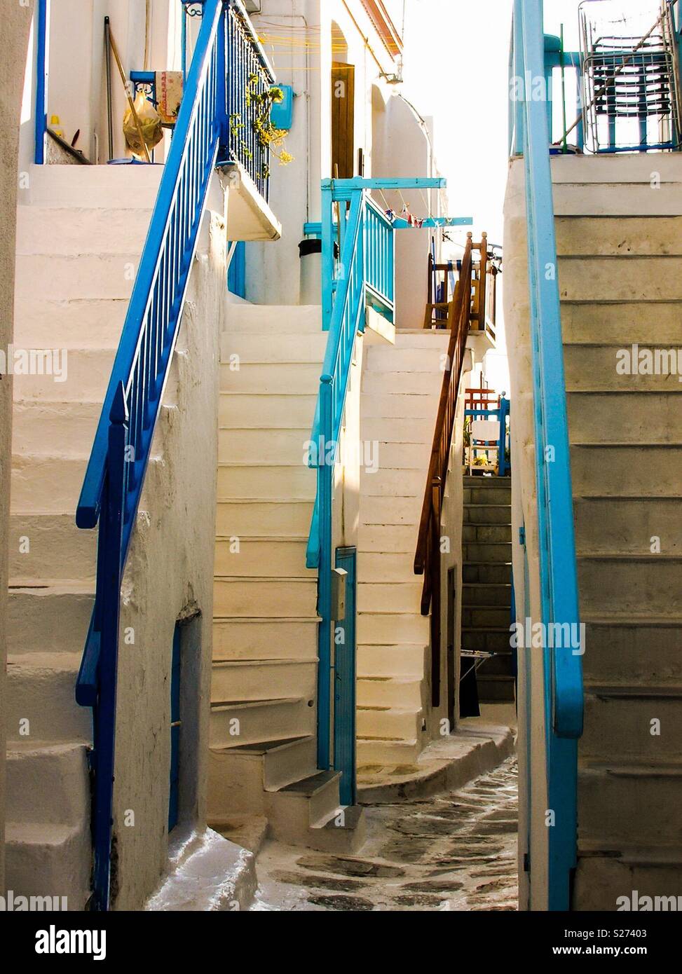 Mykonos Street, Greek Island - Smartphone Captured Stock Image