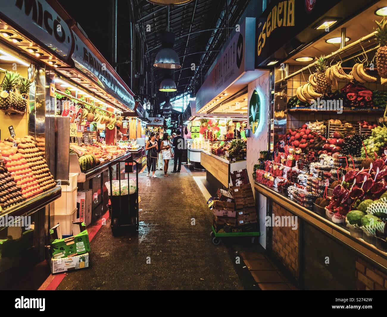 Boqueria market in Barcelona, Catalonia, Spain - Smartphone Captured Stock Image