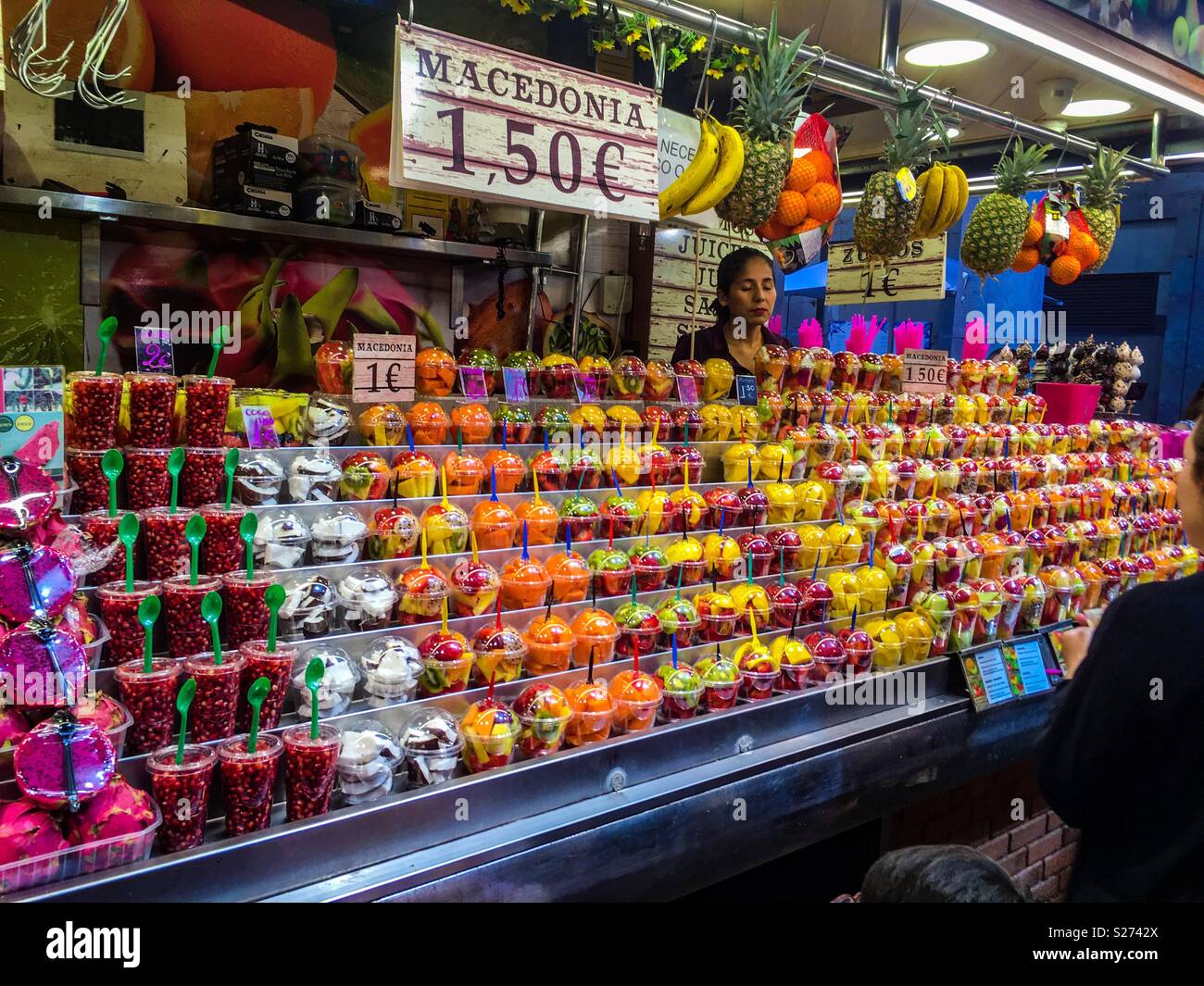 Boqueria market in Barcelona, Catalonia, Spain - Smartphone Captured Stock Image